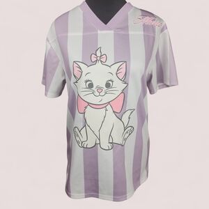 DISNEY | Classic Aristocats Marie Striped Cat Jersey in Purple and White | XS